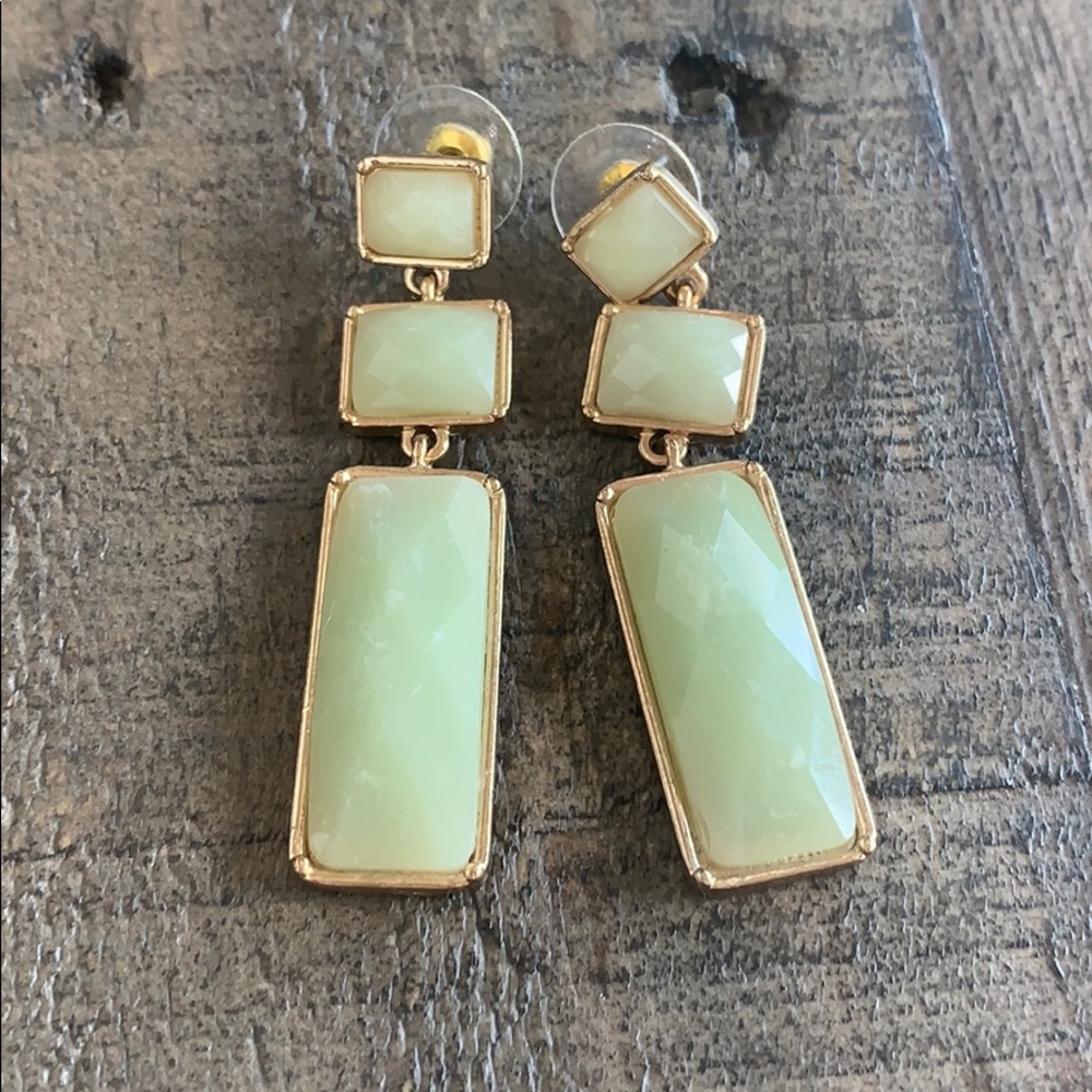 Gold and green ring earrings